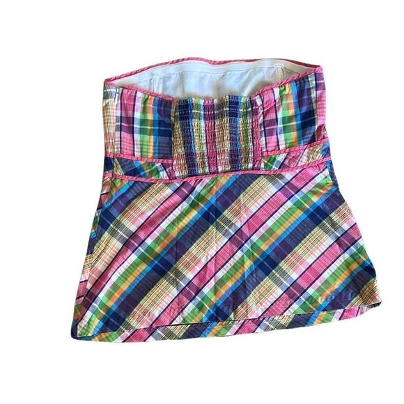 Lily Pulitzer Plaid Strapless Top Size 4 - Picture 4 of 6